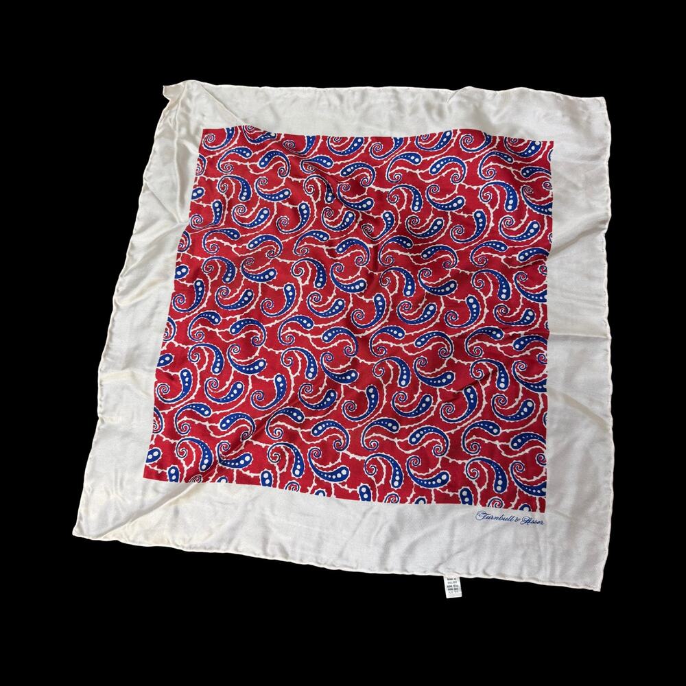 Turnbull and Asser Vintage Silk Handkerchief Bandana Pocket Square Scarf 16.5”